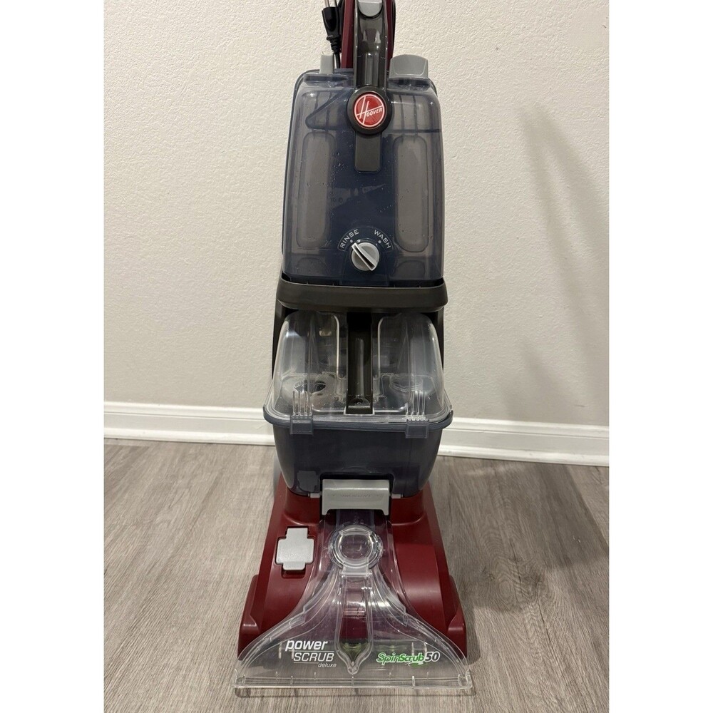 Hoover Power Scrub Deluxe Red Upright Vacuum Carpet Cleaner (FH50150)